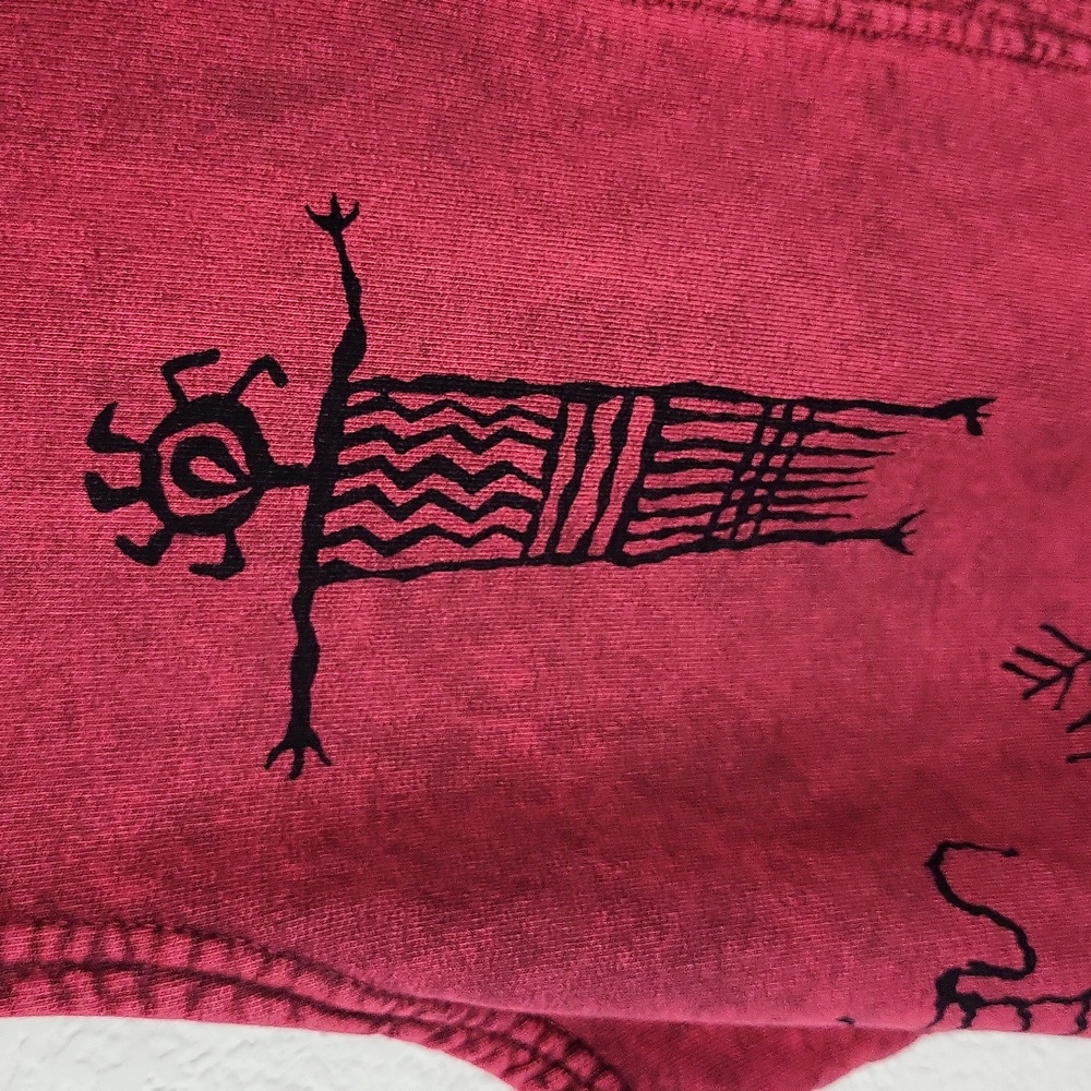 Vintage 90's Garnet Bartlett BFOFO Designs Tribal Art Vest Size Large - Picture 4 of 10
